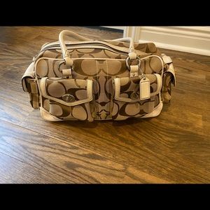 Coach Khaki/White Satchel 05J-6232